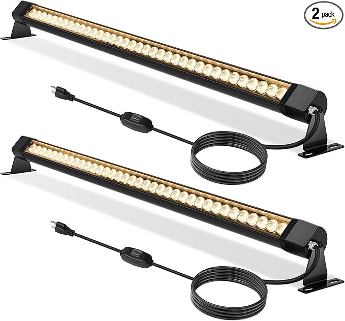 2-Pack Pro-Grade LED Wall Washer Light Bar 54W 6480LM 2700K Warm White 40-Inch IP67 Waterproof 120V Linear Outdoor LED Light Bar Landscape Lighting with On/Off Switch