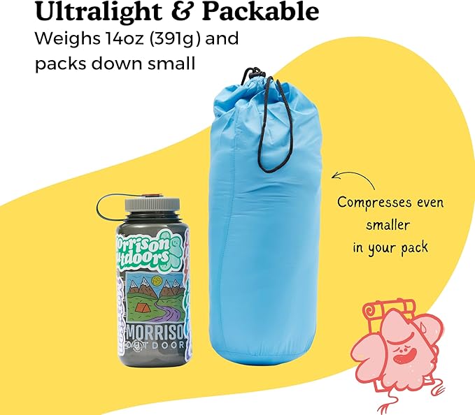 Morrison Outdoors Little Mo 40° Baby Sleeping Bag (6-18 Months) The Camping Sleeping Bag for Babies and Toddlers with Adjustable Open-and-Close Cuffs and Thick Lofty Insulation.