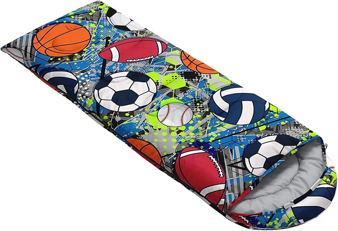 Kids Sleeping Bag for Boys GirlsCute Puppy Print-Lightweight Warm Portable Outdoor Indoor-Waterproof Cold Weather Resistant Sleeping Bag for Camping Hiking