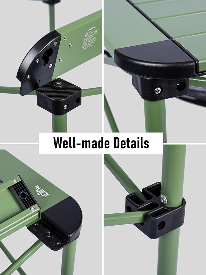 iClimb 1 Stable Square Table and 1 Super Easy Assemble Cot Ultralight Compact for Adults Outdoor Camping Backpacking Hiking
