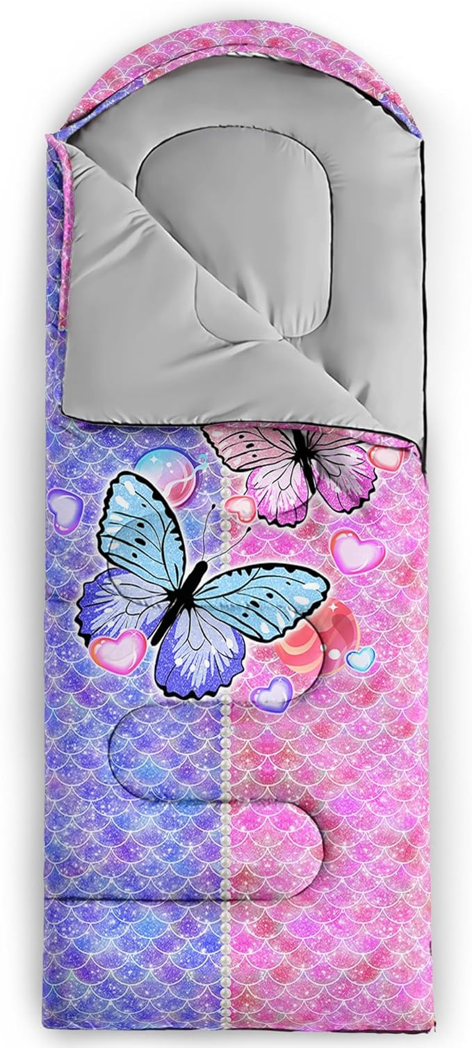 QOOMO Camping Sleeping Bags3 Season Warm &amp Cool WeatherLightweightWaterproof Sleeping Bags for Adults &amp KidsTravelingand OutdoorsCamping Gear Equipment