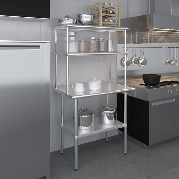 AmGood Double OverShelf Stainless Steel NSF - Many (36 Long x 18 Deep)