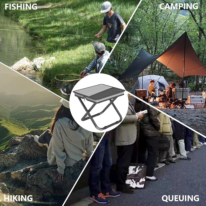 Foldable Backpack Stool2026 Folding Stool Ultralight 2-in-1 Handbag Satchel Style Collapsible Pocket Stool for Camping Hiking Fishing Travel Hunting (Green Large)