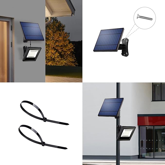 Solar Lights Outdoor Dusk to Dawn 4400mAh Solar Flood Lights Waterproof LED 3000K Spot Light for Yard Street Porch Outside Landscape Lighting Warm White