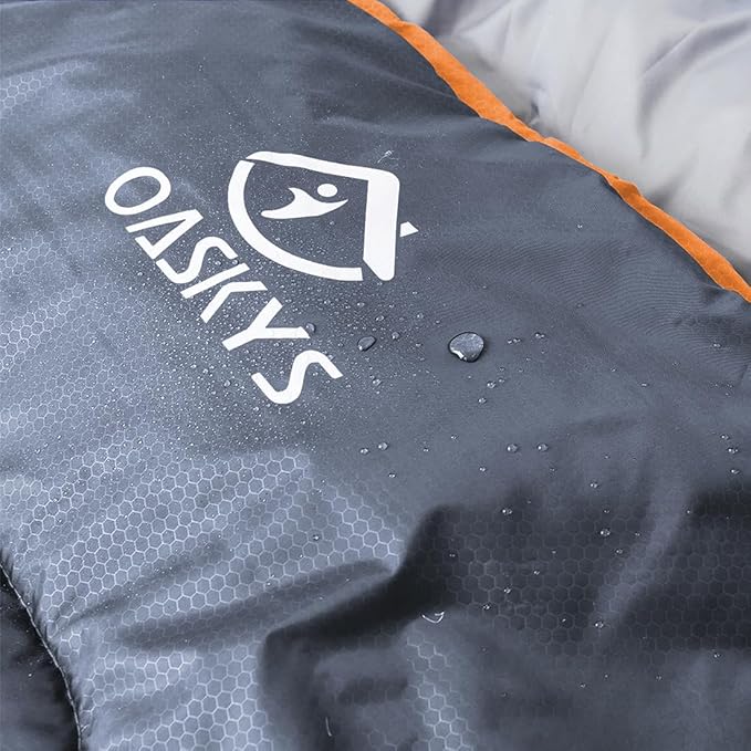 oaskys Camping Sleeping Bag - 3 Season Warm &amp Cool Weather - Summer Spring Fall Lightweight Waterproof for Adults Kids - Camping Gear Equipment Traveling and Outdoors