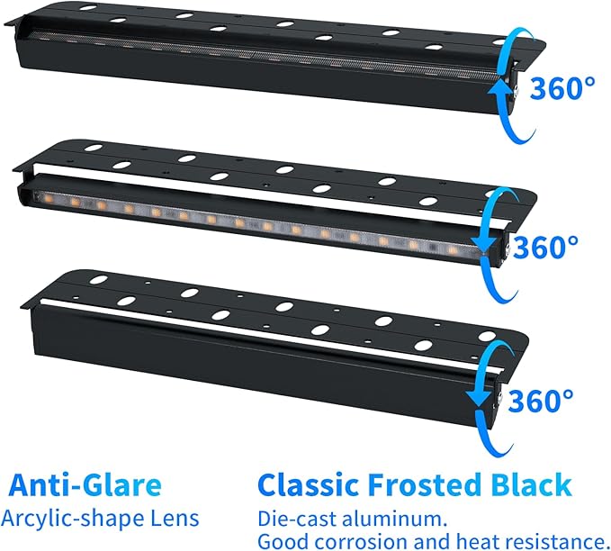 8-Packs 5W 12 Inch LED Hardscape Paver Lighting12V AC/DC Low Voltage Retaining Wall LightsLED Landscape Lighting2700K Soft White Outdoor Step Light50000 Hours Lifespan-Black