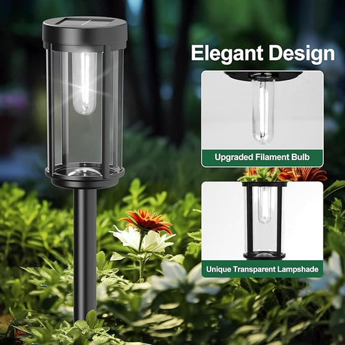 16 Pack Solar Lights Outdoor Waterproof for Garden Walkway Pathway Lawn Yard Decorative Modern Landscape Lighting. (Cool White Light 16)