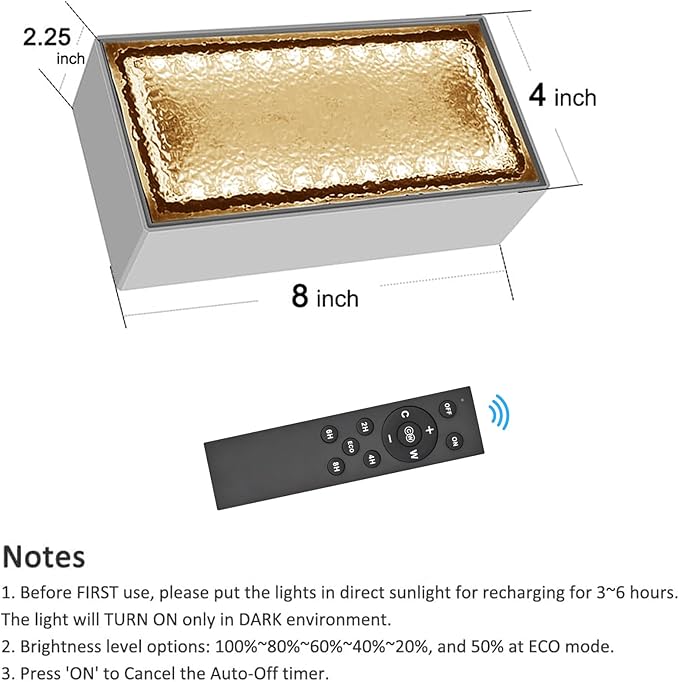 Drart Solar Paver Lights 4x8 Inch IP67 Waterproof Recessed Brick Pathway Lighting Outdoor for Driveway Walkways Patio Garden Pavers Yard (2700K/4500K/6000K 2 Pack)