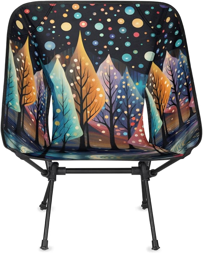 Honeybaby Folding Camping Chair Colorful Trees Camping Chairs Lightweight Portable Chair Outdoor Foldable Chairs for Camping Travel Picnic Beach Hiking