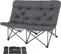 KingCamp Double Camping Chair Oversized Padded Butterfly Chair Couch Portable Folding Loveseat 600lbs Heavy Duty Comfy Dorm Double Seat with High Back for Outdoor Indoor Patio Home Living Bed Room