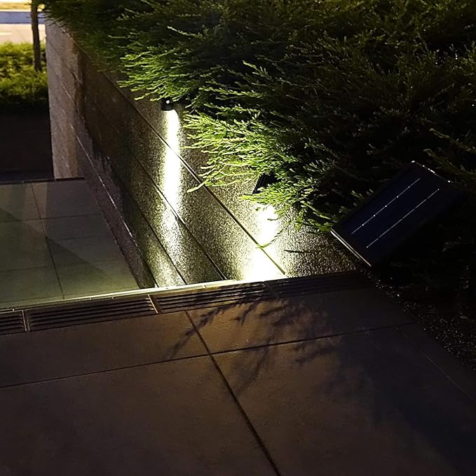 4-Spotlight Mini 50X Solar-Powered LED Spotlight (Warm White LED) Black Finish Outdoor Garden Yard Landscape Downlight