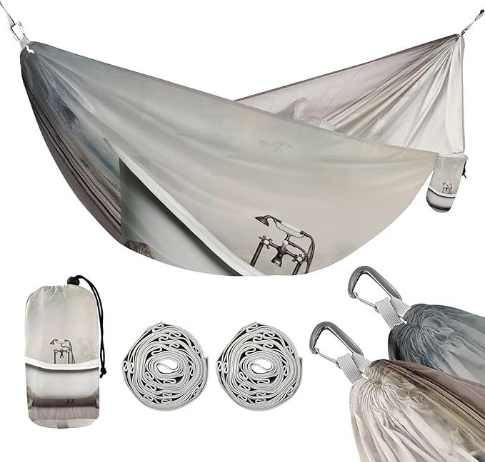 ATTX Vintage Bathtub Camping Hammock - Lightweight &amp Portable Hammocks Heavy Duty 330lbs Capacity for Indoor Hiking Backpacking Travel Backyard Beach#404