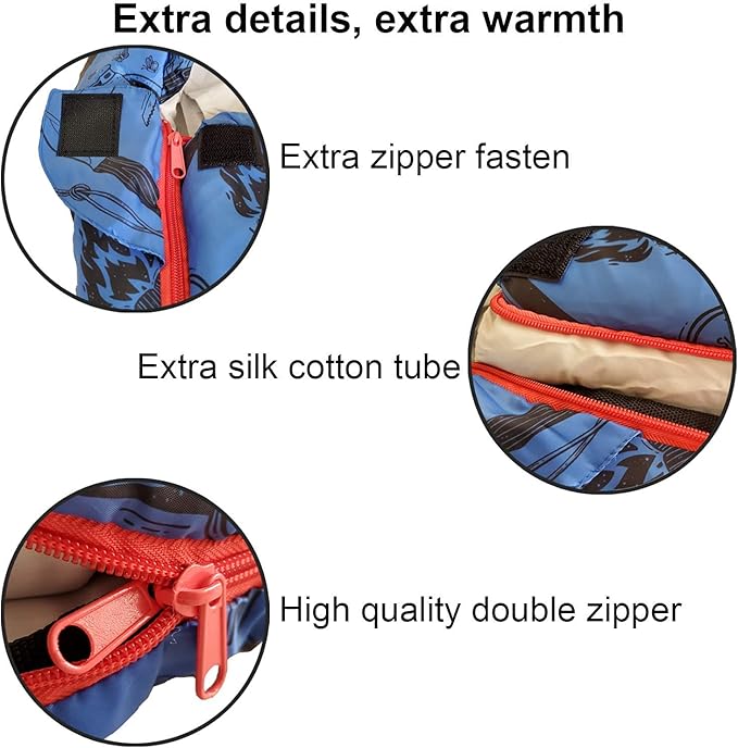 KidzAdventure Mummy Style 32 – 59F Kids Sleeping Bag with Pillow Sleeve 4 Season Lightweight and Backpacking Style Ideal for Camping Sleepover Boys Girls Youth and Toddlers