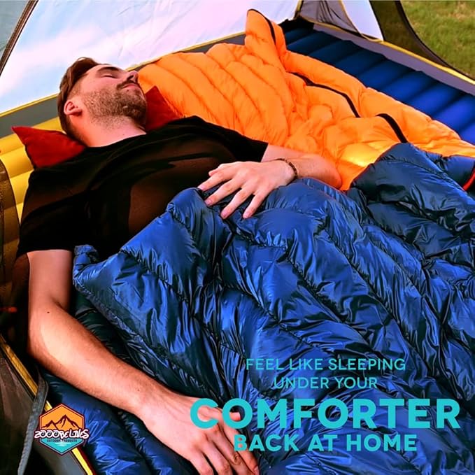 ZOOOBELIVES Ultralight Backpacking 32-50F Down Sleeping Bag - 27oz Ultra Compact 650 Fill Power Envelope Sleeping Bag for Hiking Camping and Backcountry Lightweight and Compressible – Alplive T400