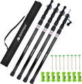 AYAMAYA Tarp Poles - Telescoping Camping Tent Poles Replacement Upgraded 4-Section Heavy Duty Aluminum Rods with Stakes &amp Guylines for Tents Rain Fly Camping Shelter Awning Canopy RV Car Set