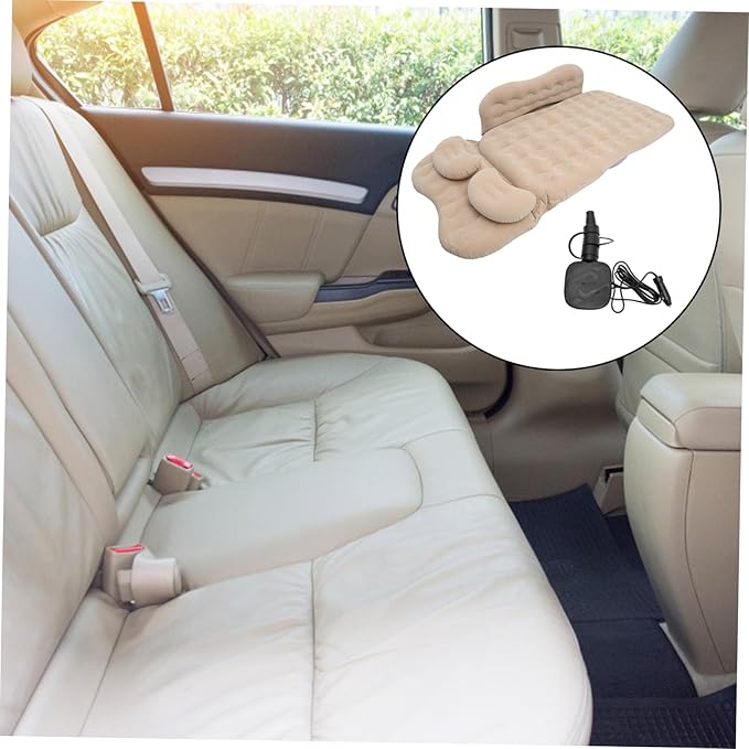 SUPVOX 1Set Inflatable Mattress for Car Split Travel Bed with Soft Flocking Surface Easy to Install Back Seat Sleeping Pad Durable Material for Comfortable Road Trips