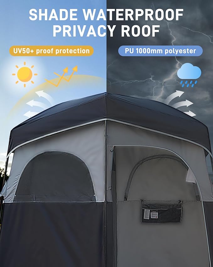 KingCamp Shower Tent Portable Privacy Tent Outdoor Camping 1/2 Room Toilet Tents with Shower Bag &amp Dressing Room for Beach Camping &amp Hiking