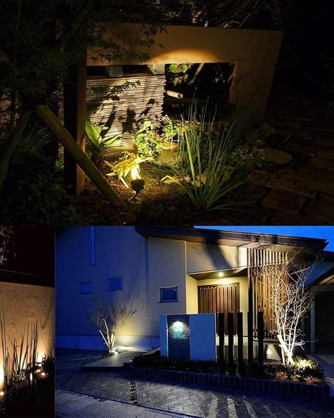 20W LED Landscape Lighting Outdoor Spotlight 120V AC Waterproof Yard Spot Lights Outdoor with Stake for Tree Flag Lights 3000K Warm White Lawn Decorative Lamp with US 3-Plug in (2 Pack)