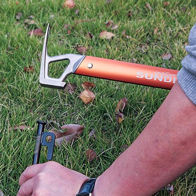 Lixada Camping Aluminum Tent Hammer Outdoor Camping Tent Hammer Stainless Steel Tent Nail Puller Tent Peg Accessory