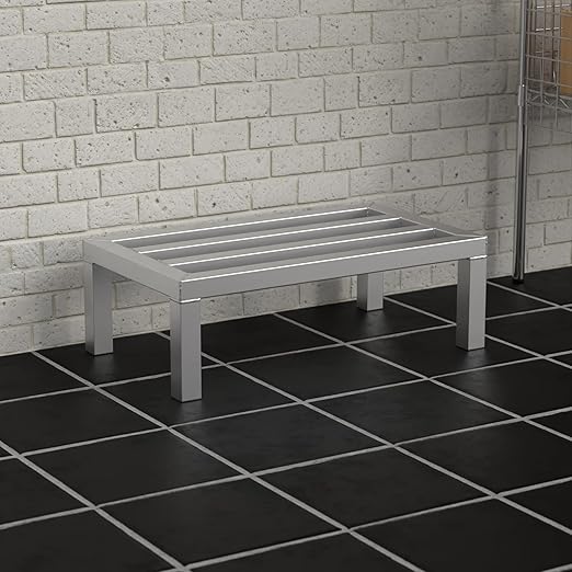 24'' x 14'' x 8'' Aluminum Welded NSF Certified Dunnage Rack - 1300 lb. Capacity for Restaurant Storage Warehouse Garage