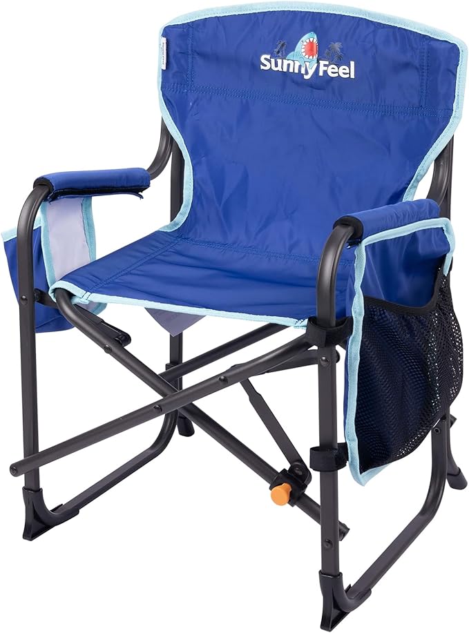 SUNNYFEEL Small Camping Chair Portable Folding Aluminum Directors Chairs Lightweigh with Cup Hold Pocket for BeachTripPicnicOutdoor Sports Events Foldable Camp Lawn Chair with Backpack Straps