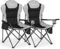 Camping Chairs for Adults Heavy Duty Camping Chairs 2 Pack Folding Chairs for Outside Support 380 LBS Portable Travel Outdoor Camp Chair with Cup Holder &amp Cooler Bag Sports Chairs for Basebal