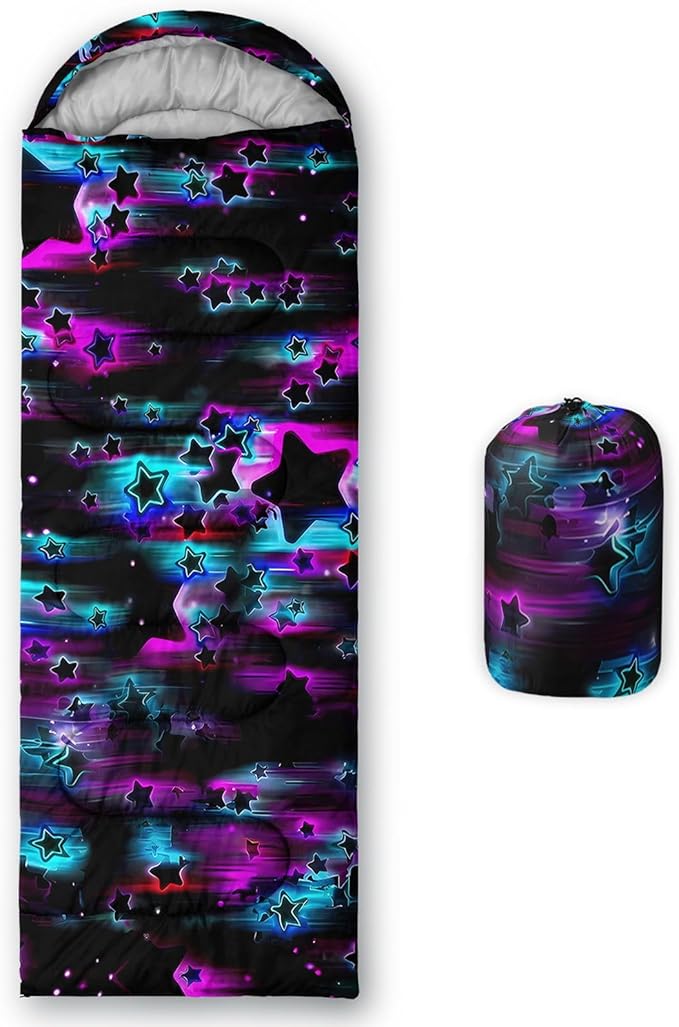 Kids Sleeping Bag for Boys GirlsBohemian Cowboy Print-Lightweight Warm Portable Outdoor Indoor-Waterproof Cold Weather Resistant Sleeping Bag for Camping Hiking