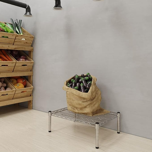 18''W x 24''L x 8''H Chrome Plated Wire Dunnage Rack | Off The Floor Storage