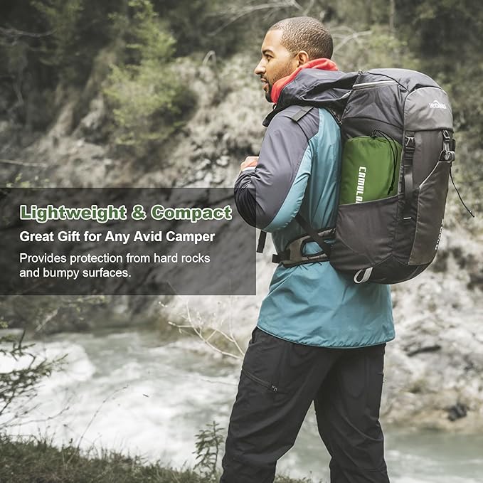 CAMULAND Double Camping Sleeping Pad 4.7 Ultra-Thick Self Inflating 2 Person Inflatable Mat with Built-in Pillow Foot Pump Waterproof for Backpacking Hiking Tent RV TravelOlive Green