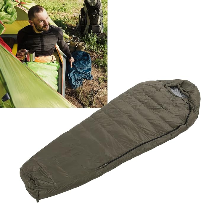 Outdoor Camping Sleeping Bag Lightweight Warm Soft Skin No Air Leakage for Adults Hiking Camping Travel 320T 50D Lining 1500g Duck Down Filling 205 x 88cm