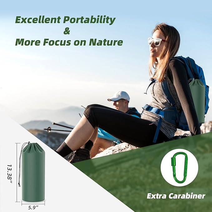 Sleeping Pad for Camping 32.68 Inch Extra Wide Inflatable Camping Mat with Pillow and Built-in Foot Pump Air Mattress 5.11 Inch Extra Thick for Tent (Army Green)