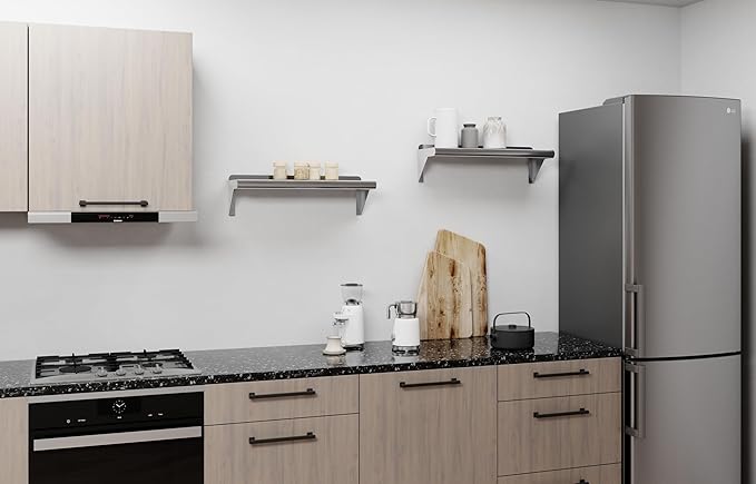 AmGood 8 in. x 24 in. Stainless Steel Wall Shelf | NSF | Metal Shelving | Garage Laundry Storage Utility Room | Restaurant Commercial Kitchen