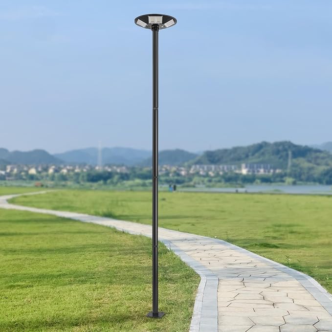 Street Light Pole 13ft Tall Split Street Lamp Post for Outdoor Street Courtyard Parking Lot Lighting Post Fixtures with Mounting Ground Cage Patio Lighting Pole (13FT 76mm)