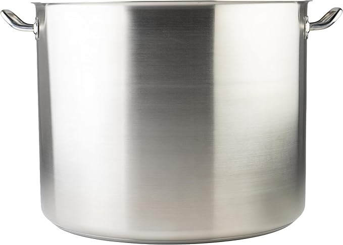 Winware Stainless Steel 80 Quart Stock Pot with Cover Silver