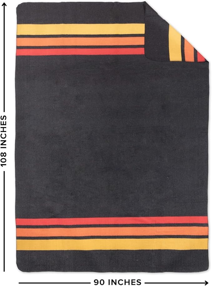 Arcturus Rainier Wool Blanket - Warm Heavy Washable Bed Blanket | Great for Home &amp Camping (Sunset Peak King)