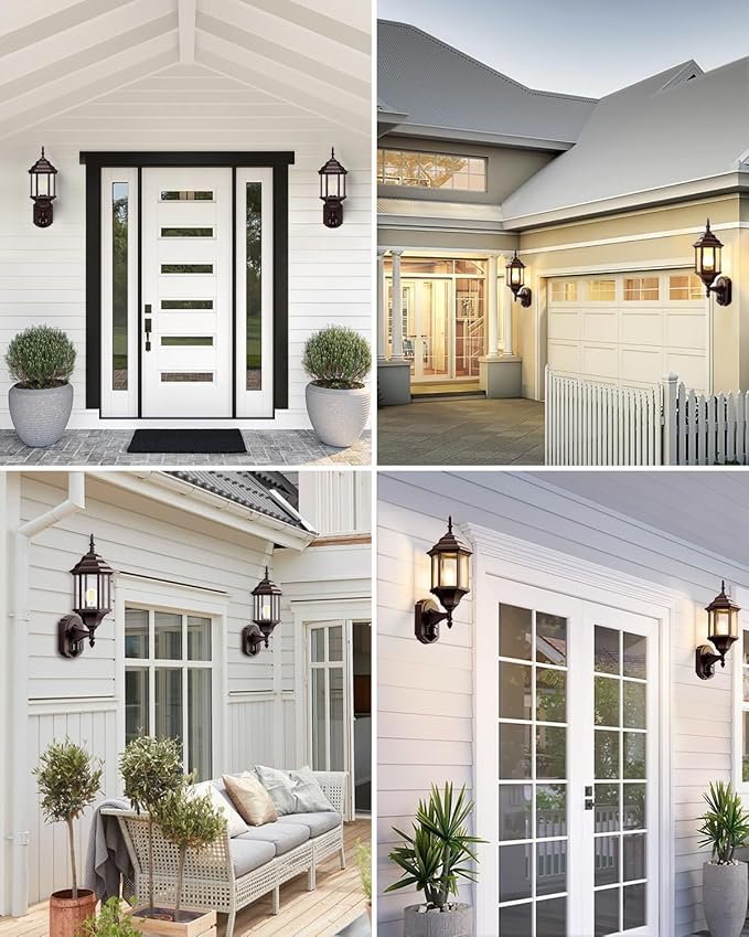 Redluck Motion Sensor Outdoor Lights 16 inch Dusk to Dawn Outside Porch Lights Waterproof Anti-Rust Aluminum Outdoor Wall Lights Exterior Lighting Fixtures for House Garage Front Door Brown