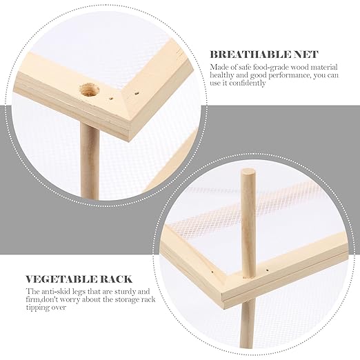 Double-Layer Spaghetti Rack Pasta Drying Stand Household Vegetable and Fruit Drying Rack Kitchen Storage Organizer for Homemade Noodle Preparation