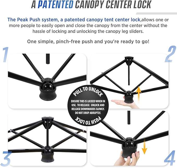 EAGLE PEAK 8x8 Pop Up Canopy Tent with Sidewall Compact Portable Slant Leg Instant Sun Shelter for Beach Sports &amp Camping 8x8 Base 6x6 Top Stars and Stripes