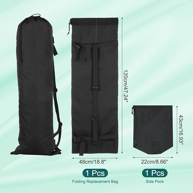 PATIKIL Foldable Camp Chair Replacement Bag Camping Chairs Folding Chair Carry Bag with Adjustable Shoulder Straps for Outdoor Camping Fishing Storage Black