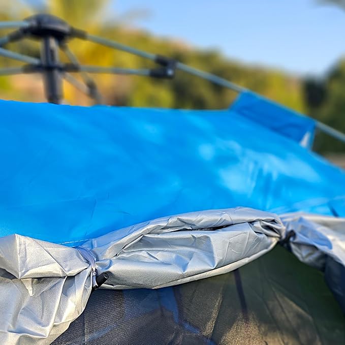 POCO DIVO Blue Instant Camping Tent 2/3/4 People Automatic Dome Pop-up Windproof Family Trip Camp Backpacking Easy Setup Canopy Hiking Mountaineering Hut Waterproof UV-Resistant Durable Shelter