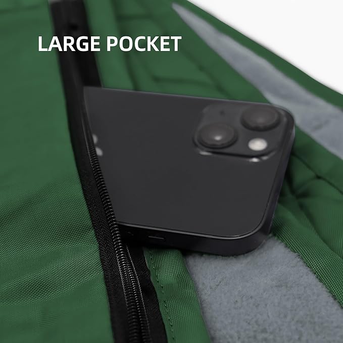 Large Outdoor Waterproof Blanket Extra Thick Fleece Stadium Blanket for Camping Car Pet Picnics - Windproof Wearable Machine Washable 80 x 58 (Green)