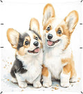 Camping Sun Shelters Little Corgi Dogs Beach Canopy 126 * 110.2in