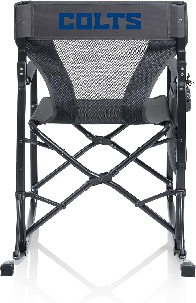 Picnic TIME NFL Woodland Rocking Camping Chair with Storage Caddy Camp Chair for Adults