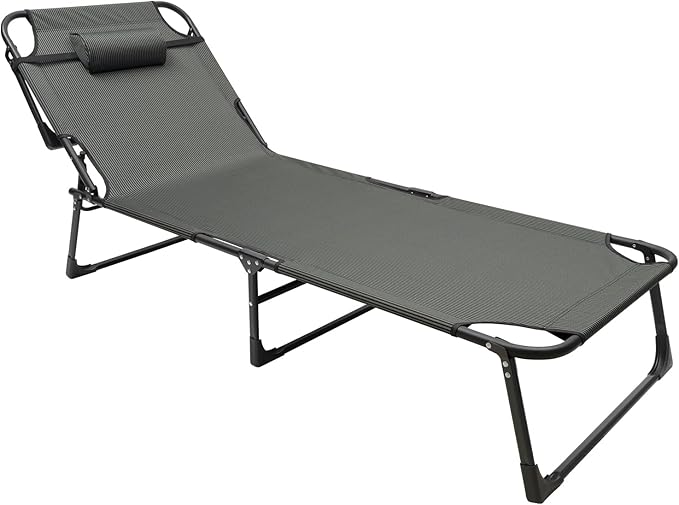 Folding Chair Leisure Chair Suitable for Outdoor Camping Folding Bed-Green