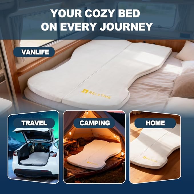 Camping Mattress for Tesla Model Y Soft Memory Foam Mattress Portable Storage Bag Space Saver in Car Sleeping Twin Size