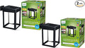 PHILIPS LED Ultra Efficient Solar Square Black Wall Lantern Outdoor 2-Pack Bright White (3000K) 250/20 Lumen (3W = 25W) Weather Resistant