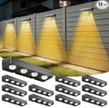 Solar Fence Lights Outdoor Waterproof: CIYOYO 12 Pack IP65 Waterproof Fence Solar Lights 3000/5000K/RGB 3 Mode Solar Powered Wall Lighting Decor for Backyard Railing Step Patio Housewarming Gifts