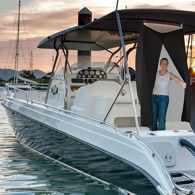 TT MOTOR Privacy Tent for Boats Privacy Curtain for Pontoons Pontoon Boat Hanging Privacy TentDrop Down for Bimini Top