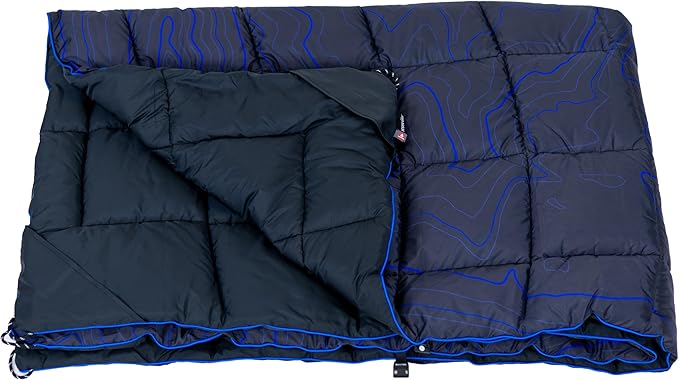 Versatile Packable Outdoor Camping Blanket Puffy Blanket Primaloft® Insulation Warm Durable Lightweight Waterproof Oversize Beach Stadium and More! 55x80 (Logan Peak)