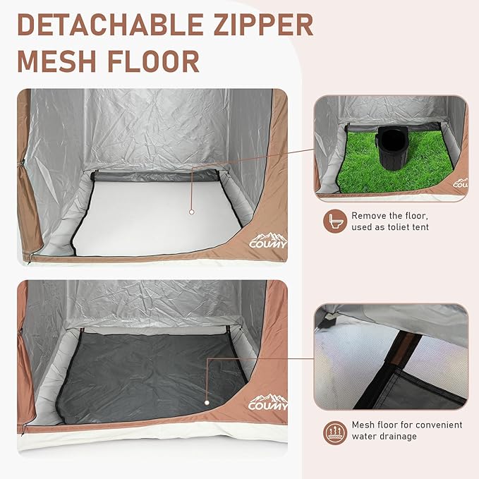 Instant Camping Shower Tent Privacy Shelter Portable Outdoor Sun Shelter for Camping Beach Hiking Fishing 1 Room/2 Rooms
